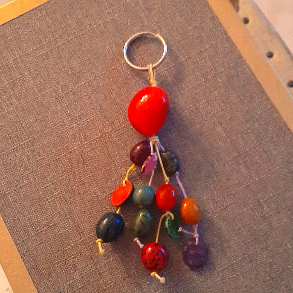 Keychain with varied colored balls